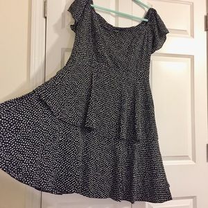 City Chic Flirty Spot Dress (Navy) Size 16